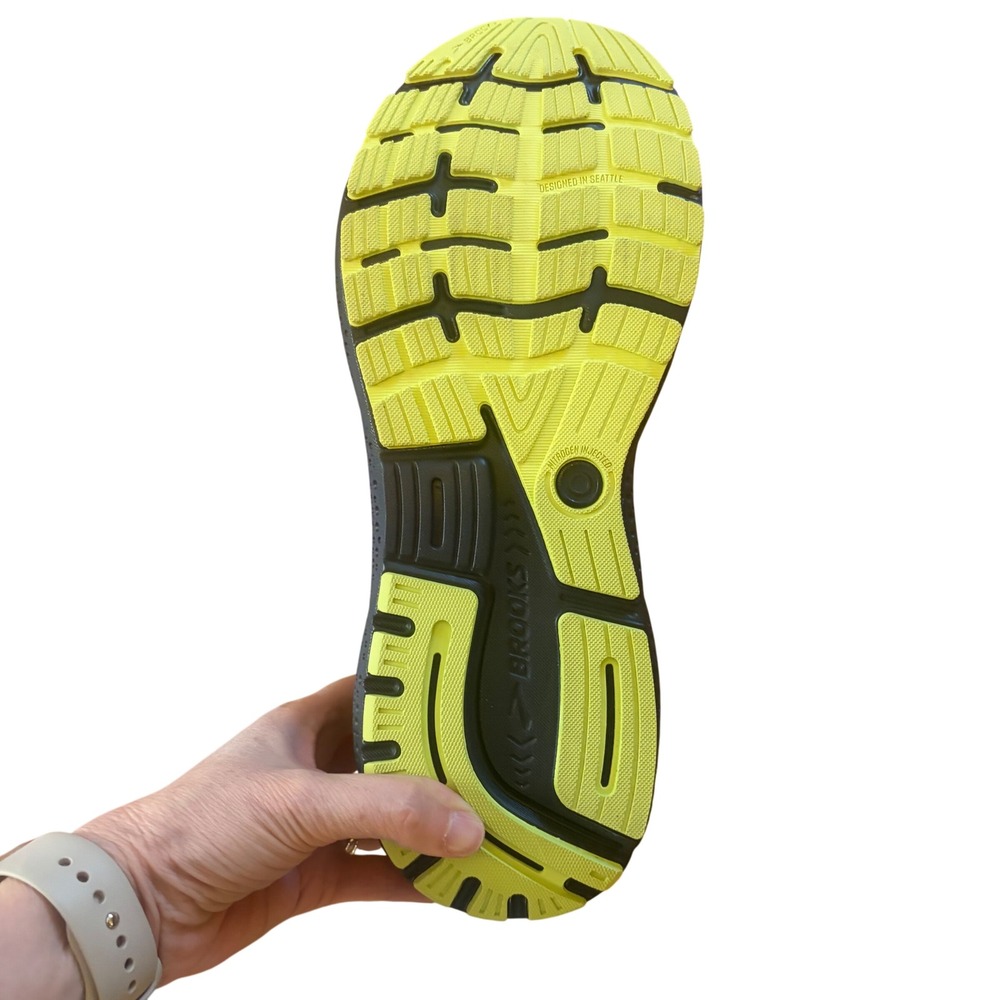NEW IN BOX Brooks Ghost 16 Gray Lime Green Men's Running Walking Shoes Size 12.5 - Picture 3 of 13